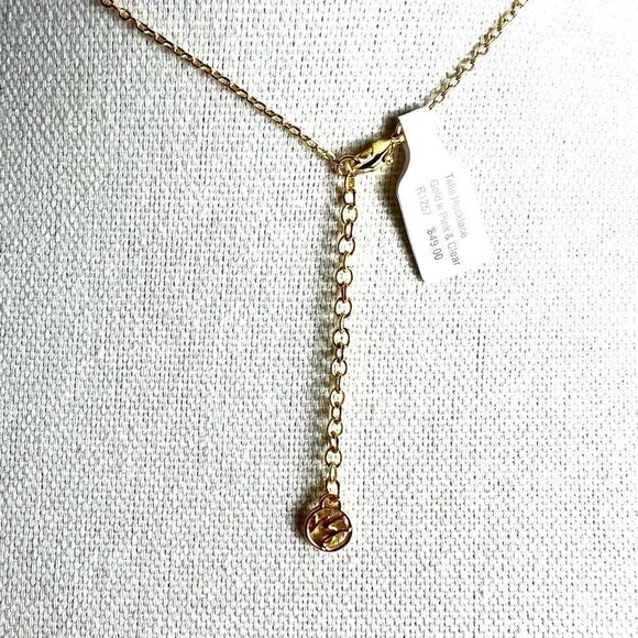 Talia Gold Plate Pink Crystal Y Necklace NWT - Picture 3 of 3